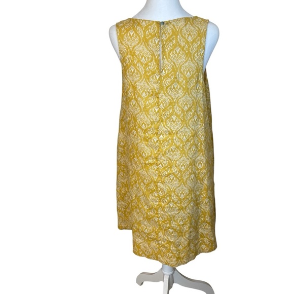 Sigrid Olsen Mustard Yellow Linen Sleeveless Dress Medium Vacation Beach Summer - Picture 5 of 11